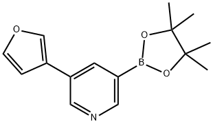 5-(3-Furyl)pyridine-3-boronic acid pinacol ester 结构式