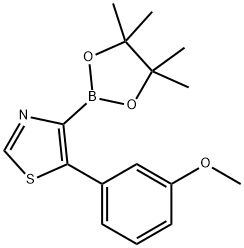 5-(3-Methoxyphenyl)thiazole-4-boronic acid pinacol ester 结构式