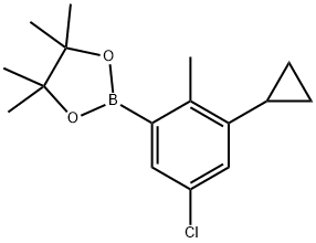 3-Chloro-5-cyclopropyl-6-methylphenylboronic acid pinacol ester 结构式