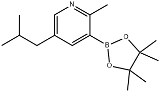 2-Methyl-5-(iso-butyl)pyridine-3-boronic acid pinacol ester 结构式