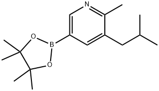 6-Methyl-5-(iso-butyl)pyridine-3-boronic acid pinacol ester 结构式