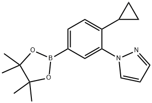 4-Cyclopropyl-3-(1H-pyrazol-1-yl)phenylboronic acid pinacol ester 结构式