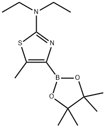5-Methyl-2-(diethylamino)thiazole-4-boronic acid pinacol ester 结构式