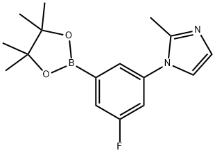 1-(3-fluoro-5-(4,4,5,5-tetramethyl-1,3,2-dioxaborolan-2-yl)phenyl)-2-methyl-1H-imidazole 结构式