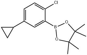 2-(2-氯-5-环丙基苯基)-4,4,5,5-四甲基-1,3,2-二氧杂硼烷 结构式