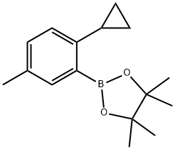 2-(2-cyclopropyl-5-methylphenyl)-4,4,5,5-tetramethyl-1,3,2-dioxaborolane 结构式