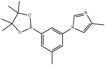 4-methyl-1-(3-methyl-5-(4,4,5,5-tetramethyl-1,3,2-dioxaborolan-2-yl)phenyl)-1H-imidazole 结构式