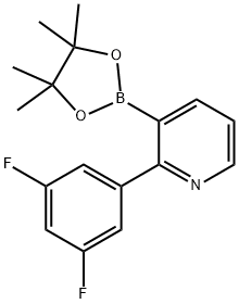 2-(3,5-Difluorophenyl)pyridine-3-boronic acid pinacol ester 结构式