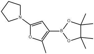 2-Methyl-5-(pyrrolidino)furan-3-boronic acid pinacol ester 结构式