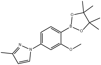 2-Methoxy-4-(3-methyl-1H-pyrazol-1-yl)phenylboronic acid pinacol ester 结构式