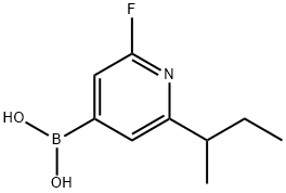 2-Fluoro-6-(sec-butyl)pyridine-4-boronic acid 结构式