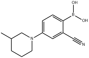 2-Cyano-4-(3-methylpiperidin-1-yl)phenylboronic acid 结构式