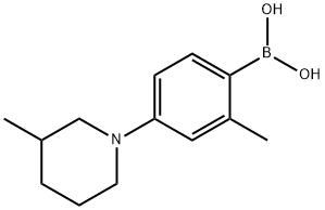 2-Methyl-4-(3-methylpiperidin-1-yl)phenylboronic acid 结构式