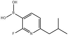 2-Fluoro-6-(iso-butyl)pyridine-3-boronic acid 结构式