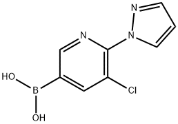 5-Chloro-6-(1H-pyrazol-1-yl)pyridine-3-boronic acid 结构式