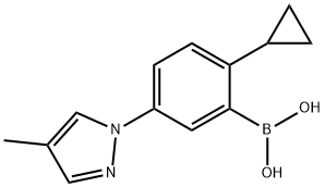 2-Cyclopropyl-5-(4-methyl-1H-pyrazol-1-yl)phenylboronic acid 结构式