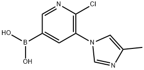 6-Chloro-5-(4-methylimidazol-1-yl)pyridine-3-boronic acid 结构式