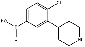 3-(Piperidin-4-yl)-4-chlorophenylboronic acid 结构式