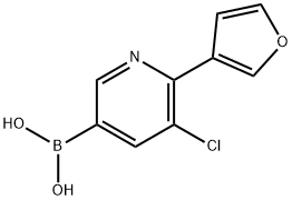 5-Chloro-6-(3-furyl)pyridine-3-boronic acid 结构式