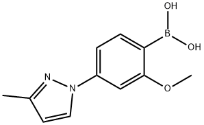 2-Methoxy-4-(3-methyl-1H-pyrazol-1-yl)phenylboronic acid 结构式