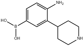 3-(Piperidin-4-yl)-4-aminophenylboronic acid 结构式