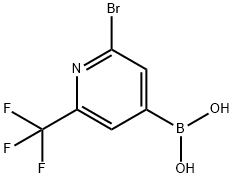 2-Bromo-6-(trifluoromethyl)pyridine-4-boronic acid 结构式