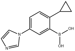 2-Cyclopropyl-5-(imidazol-1-yl)phenylboronic acid 结构式