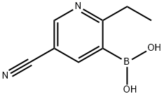 2-Ethyl-5-cyanopyridine-3-boronic acid 结构式