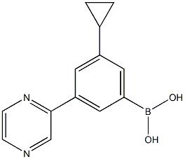 3-(Pyrazin-2-yl)-5-cyclopropylphenylboronic acid 结构式