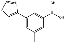 3-Methyl-5-(thiazol-4-yl)phenylboronic acid 结构式