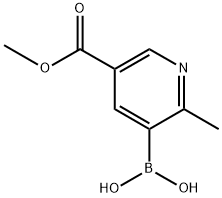 2-Methyl-5-(methoxycarbonyl)pyridine-3-boronic acid 结构式