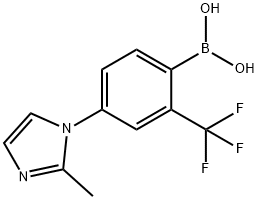 2-Trifluoromethyl-4-(2-methylimidazol-1-yl)phenylboronic acid 结构式