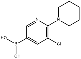 5-Chloro-6-(piperidino)pyridine-3-boronic acid 结构式