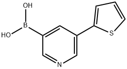 (5-(thiophen-2-yl)pyridin-3-yl)boronic acid 结构式