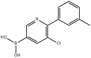5-Chloro-6-(3-tolyl)pyridine-3-boronic acid 结构式