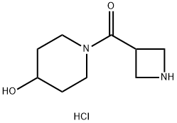 氮杂环丁烷-3-基(4-羟基哌啶-1-基)甲酮盐酸盐 结构式