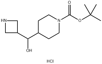 4-(氮杂环丁烷-3-基(羟基)甲基)哌啶-1-羧酸叔丁酯盐酸盐 结构式