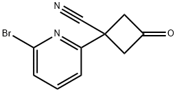 1-(6-bromopyridin-2-yl)-3-oxocyclobutane-1-carbonitrile 结构式