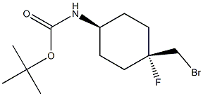 tert-butyl N-[trans-4-(bromomethyl)-4-fluorocyclohexyl]carbamate 结构式