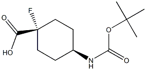 (1S,4S)-4-((叔丁氧基羰基)氨基)-1-氟环己烷-1-羧酸 结构式