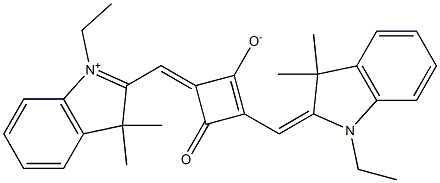 3H-Indolium, 1-ethyl-2-[(Z)-[3-[(Z)-(1-ethyl-1,3-dihydro-3,3-dimethyl-2H-indol-2-ylidene)methyl]-2-hydroxy-4-oxo-2-cyclobuten-1-ylidene]methyl]-3,3-dimethyl-, inner salt 结构式