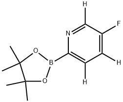 5-fluoro-2-(4,4,5,5-tetramethyl-1,3,2-dioxaborolan-2-yl)pyridine-3,4,6-d3 结构式