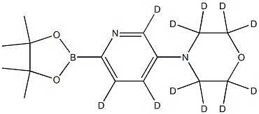 4-(6-(4,4,5,5-tetramethyl-1,3,2-dioxaborolan-2-yl)pyridin-3-yl-2,4,5-d3)morpholine-2,2,3,3,5,5,6,6-d8 结构式