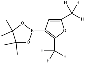 2-(2,5-bis(methyl-d3)furan-3-yl)-4,4,5,5-tetramethyl-1,3,2-dioxaborolane 结构式