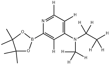 N-(ethyl-d5)-N-(methyl-d3)-2-(4,4,5,5-tetramethyl-1,3,2-dioxaborolan-2-yl)pyridin-4-amine-3,5,6-d3 结构式