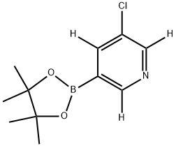 3-chloro-5-(4,4,5,5-tetramethyl-1,3,2-dioxaborolan-2-yl)pyridine-2,4,6-d3 结构式