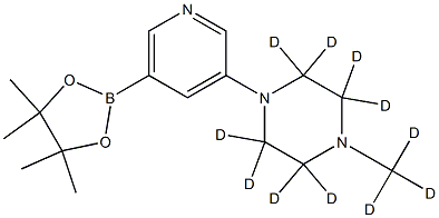 1-(methyl-d3)-4-(5-(4,4,5,5-tetramethyl-1,3,2-dioxaborolan-2-yl)pyridin-3-yl)piperazine-2,2,3,3,5,5,6,6-d8 结构式