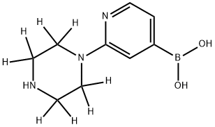 (2-(piperazin-1-yl-2,2,3,3,5,5,6,6-d8)pyridin-4-yl)boronic acid 结构式