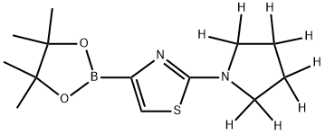 2-(pyrrolidin-1-yl-d8)-4-(4,4,5,5-tetramethyl-1,3,2-dioxaborolan-2-yl)thiazole 结构式