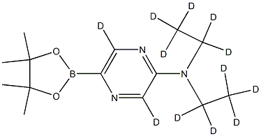 N,N-bis(ethyl-d5)-5-(4,4,5,5-tetramethyl-1,3,2-dioxaborolan-2-yl)pyrazin-2-amine-3,6-d2 结构式